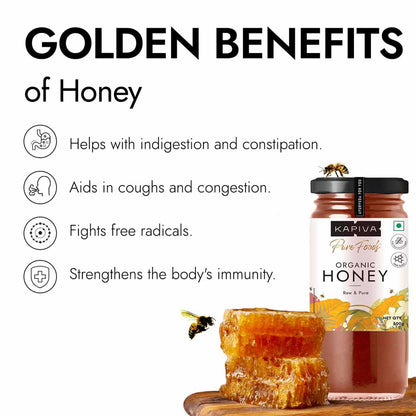 Kapiva Organic Honey 250g | 100% Natural & Organic | Strengthens Immunity & Aids Digestion