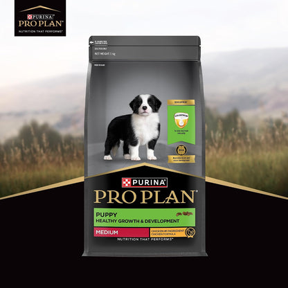 Purina Pro Plan Puppy Dry Food for Medium Breed Dogs, 1kg Pack | With Chicken, Natural Colostrum, Supports Immune System, Scientifically Proven Antioxidants, Complete Nutrition