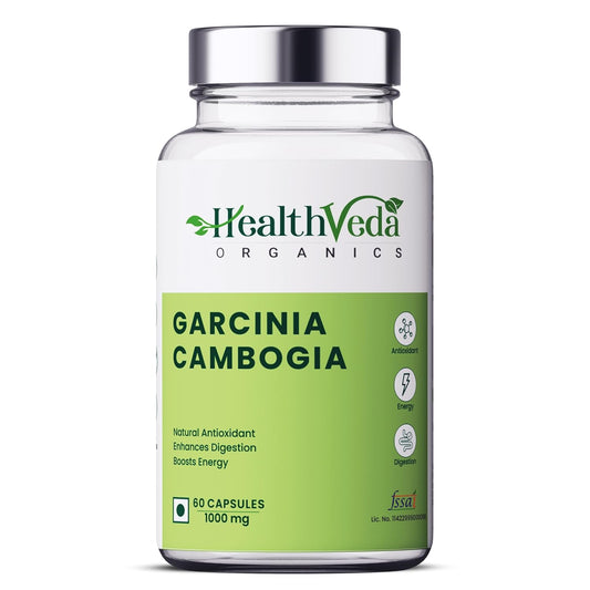 Zephivo Health Veda Organics Plant Based Garcinia Cambogia Supplement 1000 mg | 60 Veg Capsules | Improves Digestion | For Both Men & Women