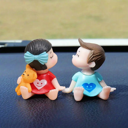 ascension Miniature Romantic Kissing Couple Gift for Valentine Day Baby Doll Set Gift for Girlfriend Boyfriend Valentine Decoration Items Living Room Car Dashboard Decor Valentines Gift
