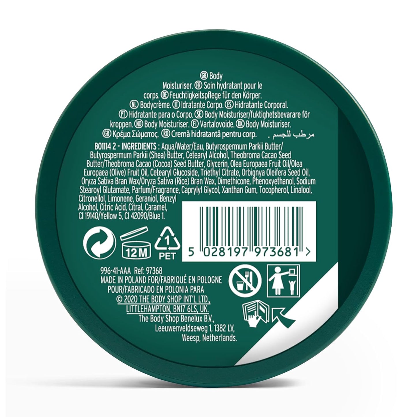 The Body Shop Body Butter, Olive Cream, 200ml