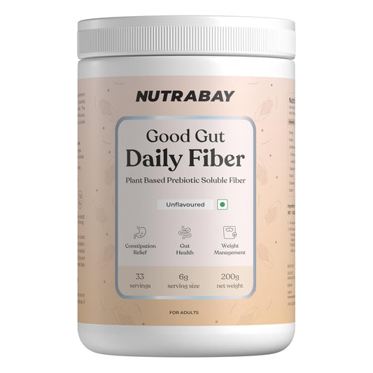 Nutrabay Good Gut Daily Fiber container on a white background