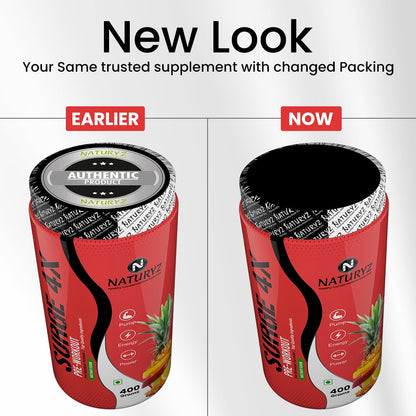 Comparison of Naturez supplement packaging before and after a change, on a white background.