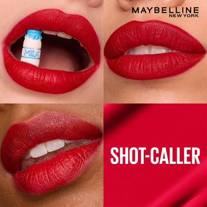 Maybelline New York Superstay Matte Ink Liquid Lipstick, Shot Caller | No budge bold color for 16H | Transferproof, Waterproof, Foodproof | Brown skin friendly