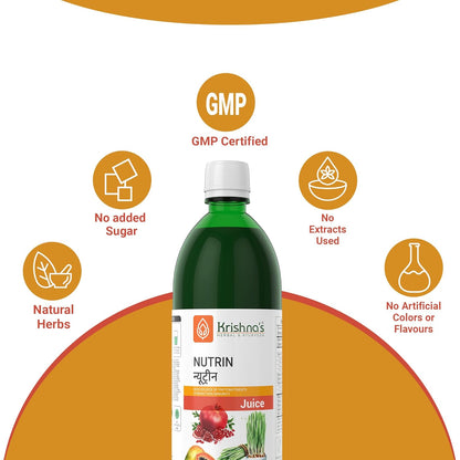Krishna's Nutrin Juice, Rich Source Of Nutrients, No Artificial Colors or Flavors - 1000 ml (Pack of 1)