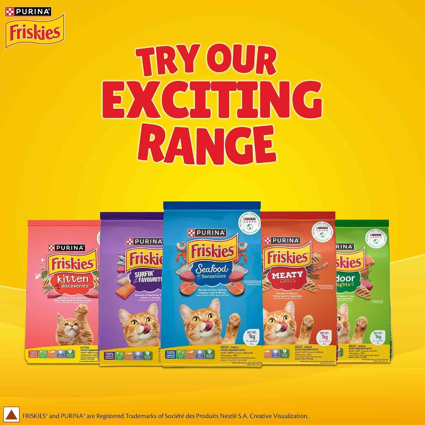 Purina Friskies Kitten Discoveries, Dry Food for Kitten, 400g Pack | With Tuna, Chicken, Milk, Vegetables & Whole Grain Flavours, 100% Complete & Balanced Kitten Nutrition, DHA, Calcium, Protein