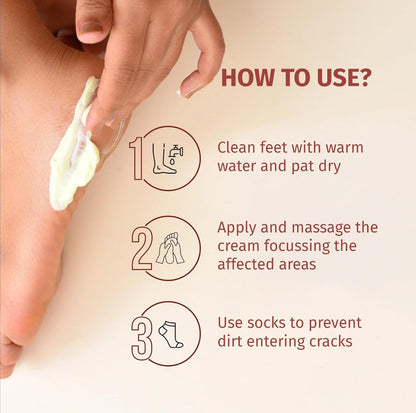 Vilvah Foot Cream for Cracked Heels | Repairs Dry, Rough & Damaged Feet | Softens Calluses & Removes Dead Skin | Deep Hydration & Odour Control | 100ml