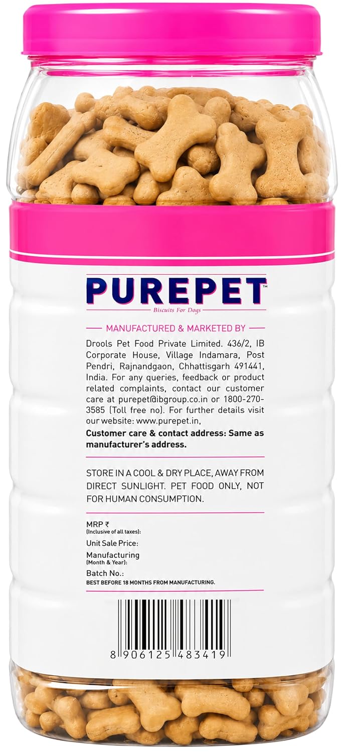 Purepet Dog Treats Biscuits 800g Pack for All Life Stages | Mutton Flavour | Active Behaviour | Oral Health | Training and Behaviour | Healthy Immune System