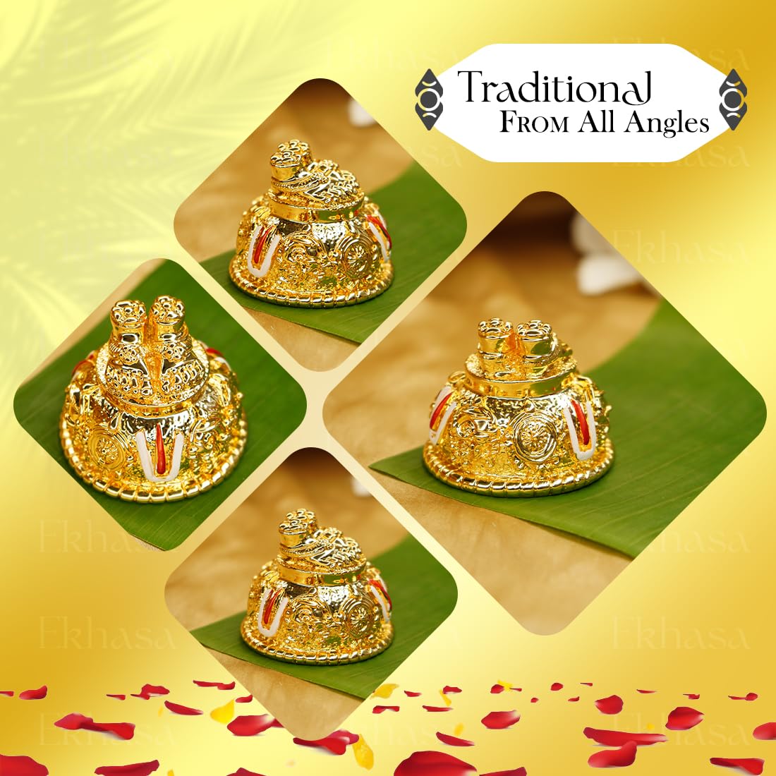 Tirupati Balaji Charan (4.7 cm) | Lord Venkateswara Feet Idol for Car Dashboard, Pooja Room, Home Decor & Office Desk | Venkateshwara Swamy Murti | Perumal Statue | God Idols for Gifting