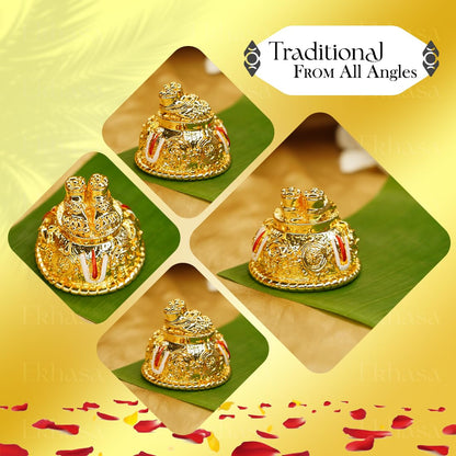 Tirupati Balaji Charan (4.7 cm) | Lord Venkateswara Feet Idol for Car Dashboard, Pooja Room, Home Decor & Office Desk | Venkateshwara Swamy Murti | Perumal Statue | God Idols for Gifting
