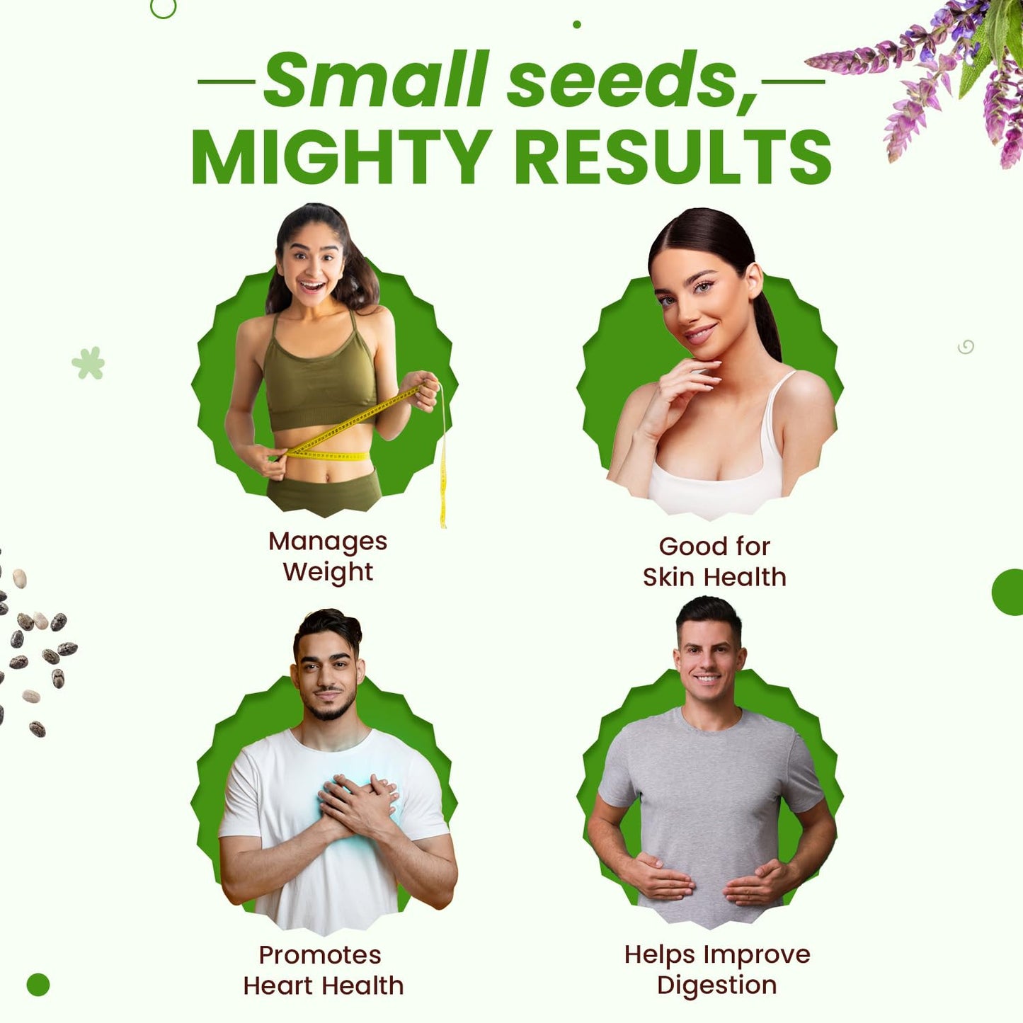 Neuherbs Chia Seeds – 200gm|Raw & Unroasted| Seeds for Weight Management & Glowing Skin| Rich in Calcium, Protein & Fiber with Omega 3| Gluten-Free Healthy Snacks