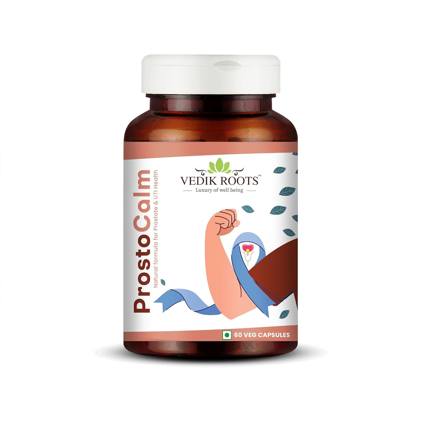 Prostate Support Capsules | Promotes Prostate & Urinary Health | Supports Male Vitality & Hormonal Balance | With Saw Palmetto, Gokshura & Shatavari | 60 Veg Capsules