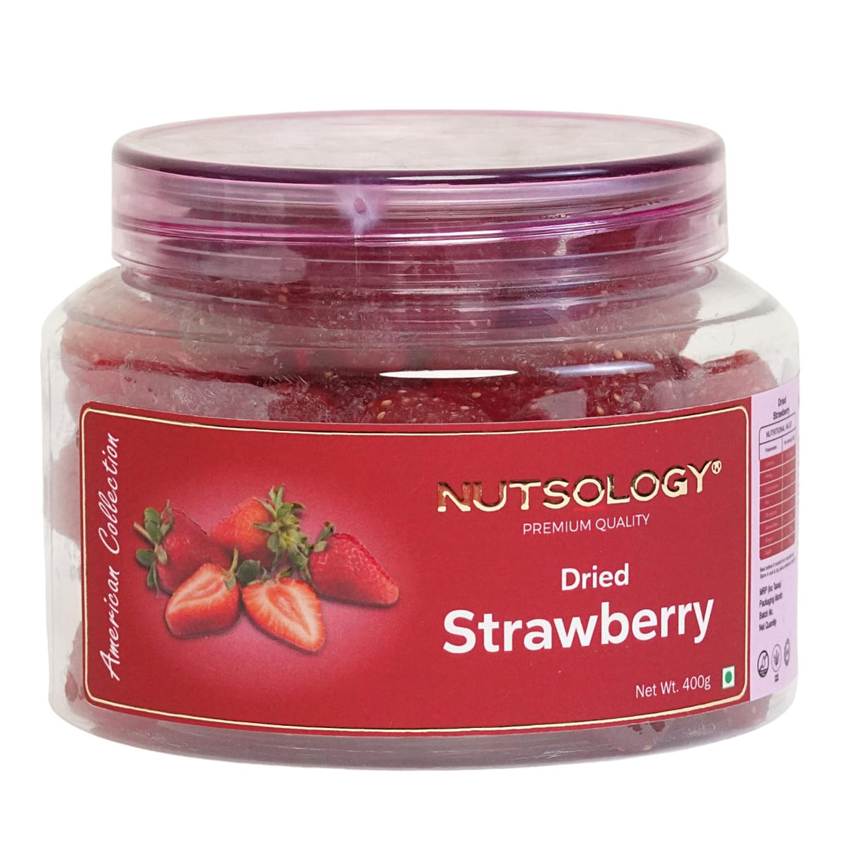 Nutsology Dried Strawberry from California | 400g | Vitamins & Minrels Rich | Gluten Free | No Artificial Colour added