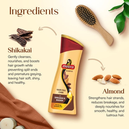 Meera Hairfall Care Shampoo, Brown, Shikakai, 180 Ml