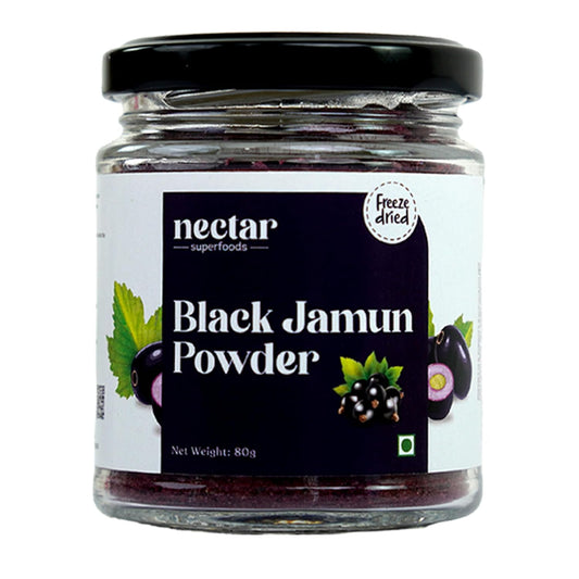 Nectar Superfoods Freeze Dried Black Jamun Powder- 80 grams Jar-Pack of 1 Nos | 100% Natural | No Added Sugar, Preservative-Free & Vegan | Processed in India