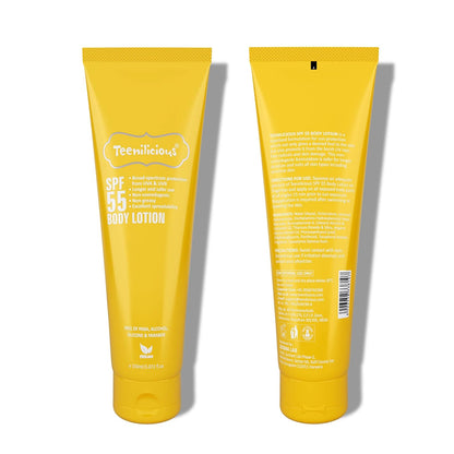 Teenilicious SPF 55 Sunscreen Body Lotion, SPF 50 PA+++, Sunscreen for Oily Skin and Sensitive Skin - 150ml