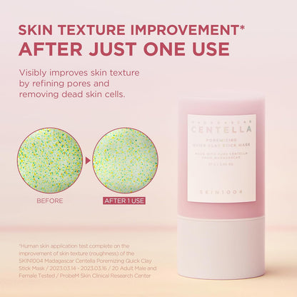 SKIN1004 Madagascar Centella Poremizing Quick Clay Stick Mask 27g – Face Mask with 5 Clays & Red Bean Powder for Pore Care, Oil Control, Blackhead Removal & Skin Soothing Korean Skincare