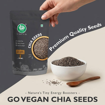Go Vegan Chia Seeds 250g I Seeds for Eating | Seeds for Weight Management | Rich in Protein & Fibre