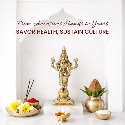 Brass Lord Vishnu Ji Idol | Handcrafted Vishnu Murti for Home Temple & Pooja Room (Design01: L5 x W4 x H11 cm)