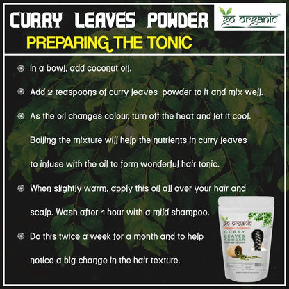 Go Organic Curry Leaves Powder Curry Leaves To Grow Long, Strong And Shiny Hair (250 Grm)