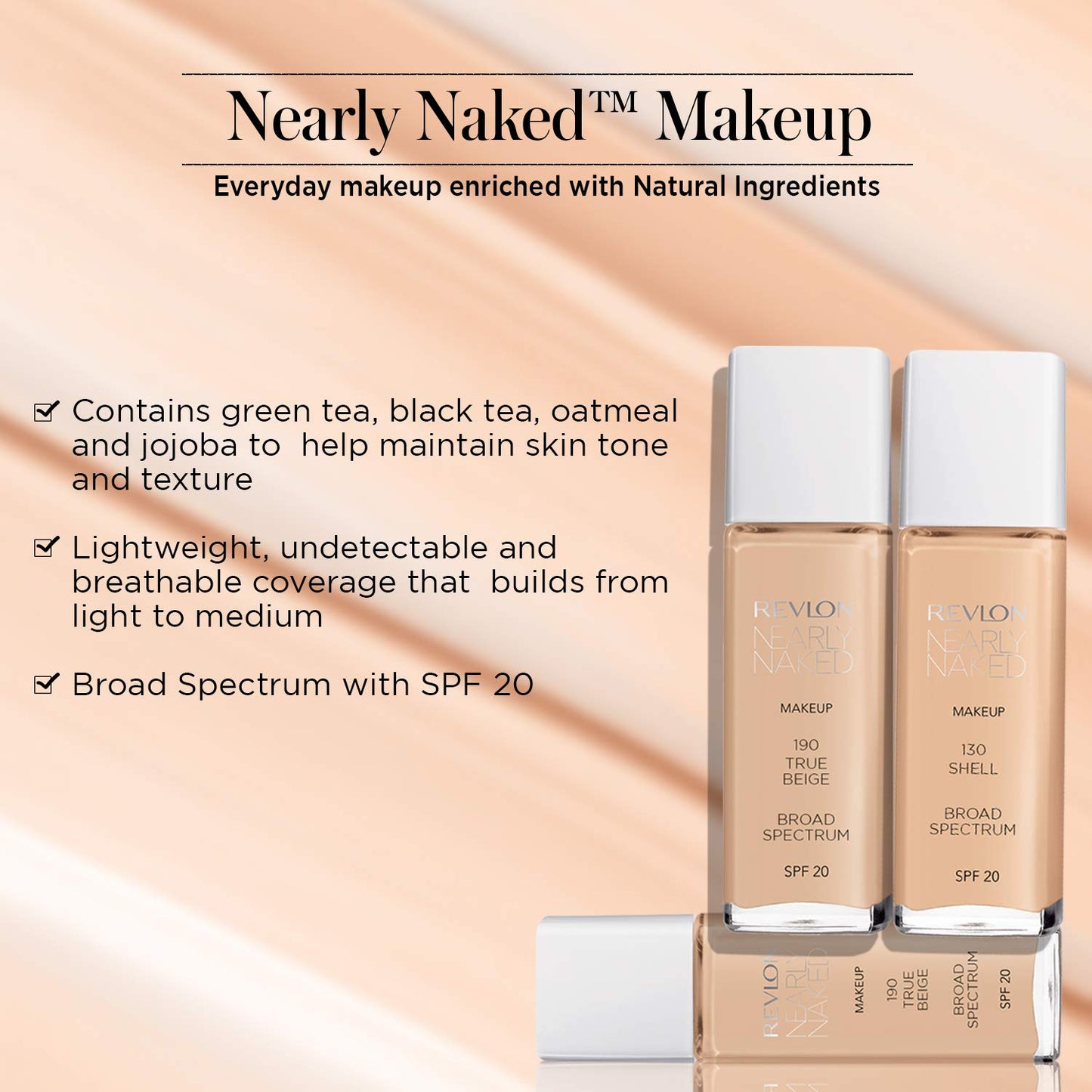 Revlon Nearly Naked Make Up Foundation - Fresh Beige 160, 30ml Bottle