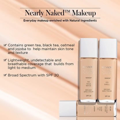 Revlon Nearly Naked Make Up Foundation - Fresh Beige 160, 30ml Bottle