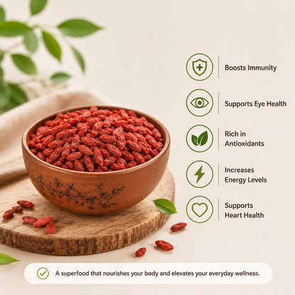 Cosmic Blessing Goji Berries A-grade (Antioxidant-Rich Superfood | Naturally Sweet & Chewy | Great for Snacking, Smoothies & Baking) Premium Organic Gojiberry