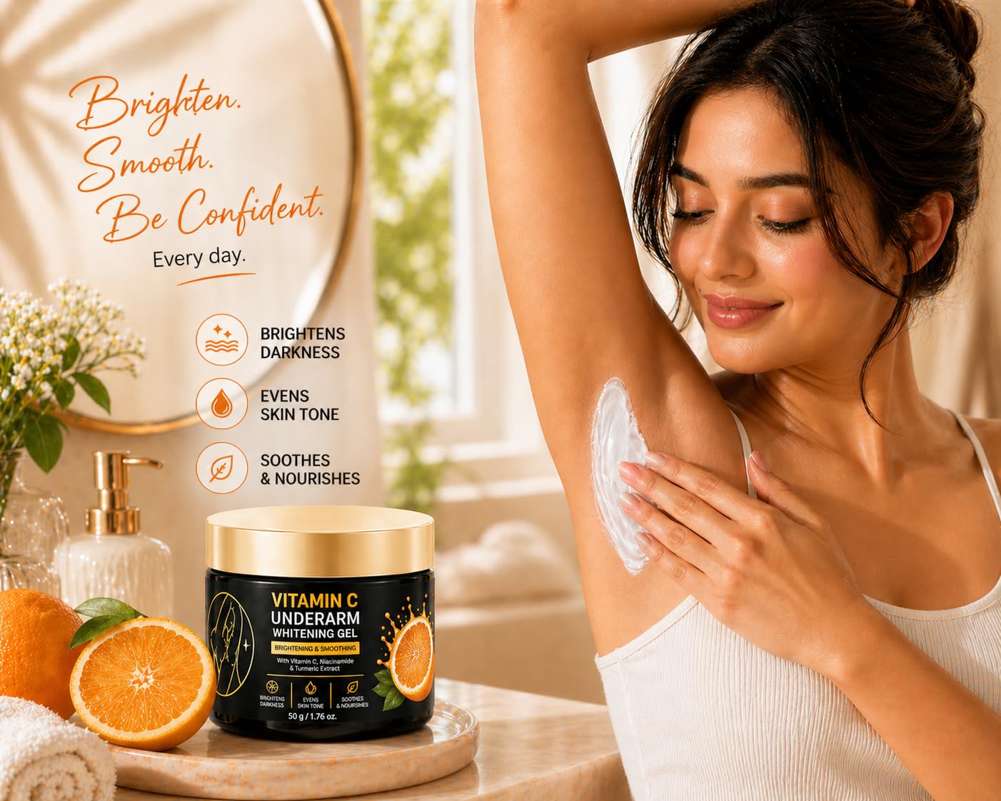 Underarm Brightening Cream for Dark Underarms – Skin Lightening & Whitening Cream with Niacinamide & Vitamin C – Reduces Pigmentation, Odour & Dark Patches – For Men & Women (100g)