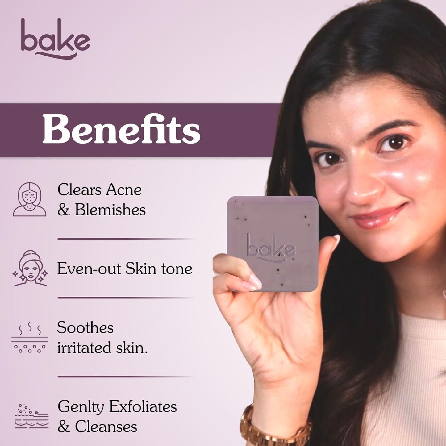 BAKE 10% Niacinamide + 3% Azelaic Acid Scrub Treatment Soap (200 Gms Pack of 2) for Body & Back Acne, Reduces Strawberry Legs | Fades Dark Spots | Non Drying Formula | Soap For Men & Women | 100g x 2