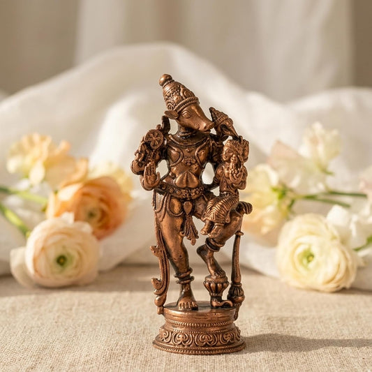 Pure Copper Lakshmi (Laxmi) Varaha Murti | Handcrafted Copper Idol for Pooja Room, Vastu Decor | Traditional & Auspicious Religious Hindu God Showpiece & Gift Item | 63gm (7x3 cm)
