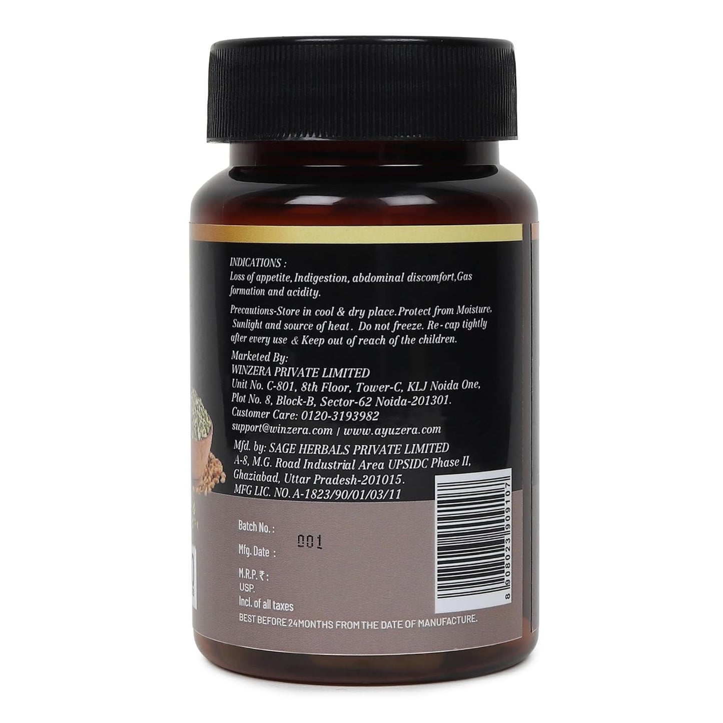 Wellwith by Ayuzera Natural Digestera 60 Capsule|Food Supplements, Digestion | Pack of 1