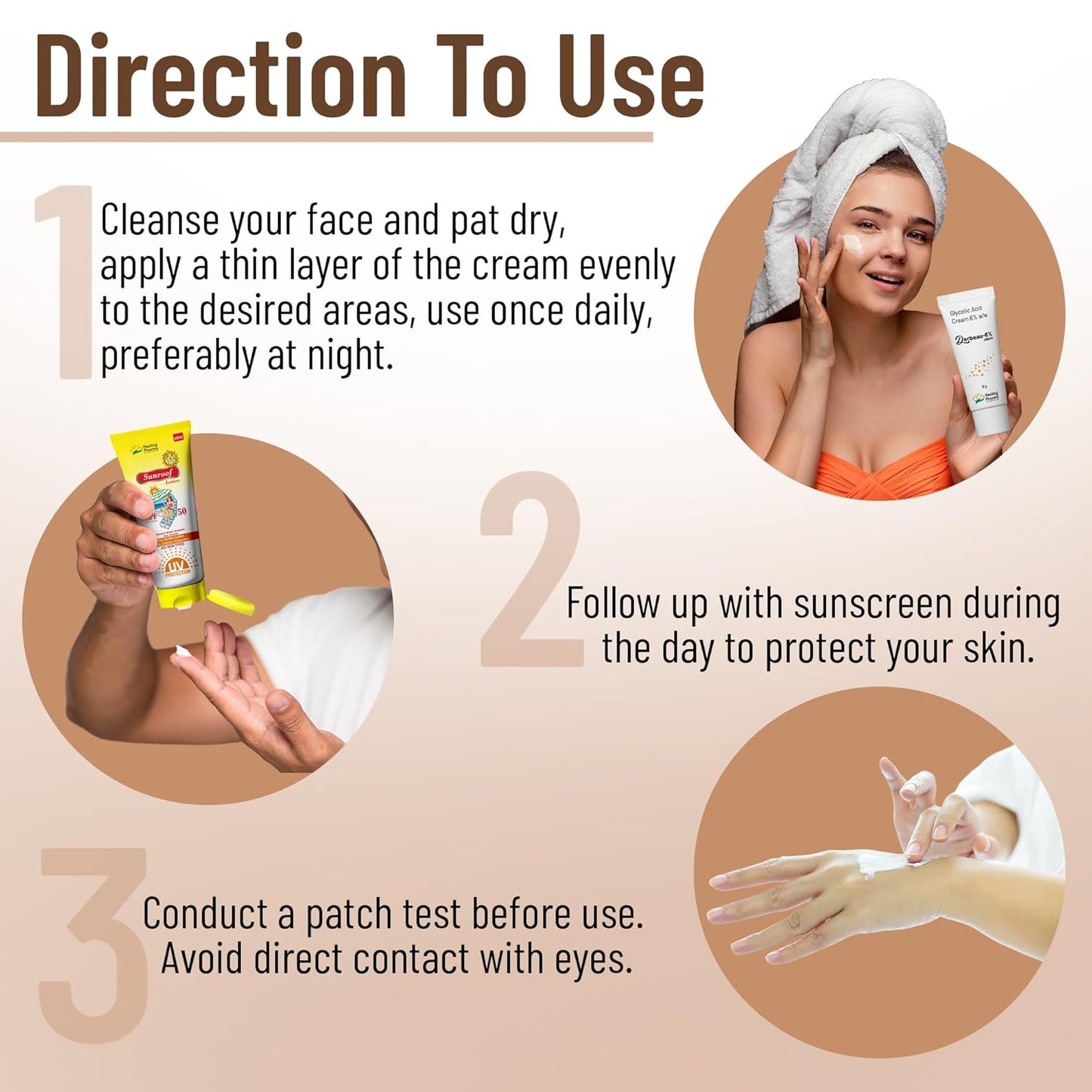 Healing Pharma - Derbeau 6% Glycolic Acid Cream for Skin Exfoliating & Brightening Face Cream | Removes Dead Skin, Dark Spots & Pigmentation - 30g
