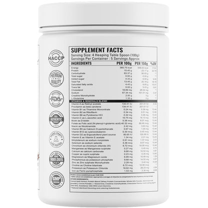 Growfitz All Natural Clean Beast Mass & Weight Gainer 500gram | 23g High Protein | Cereals Based | Support Muscle Growth | 95g Carbs & 3g Creatine | 666 Calories With Vitamins & Minerals | Chocolate Flavour