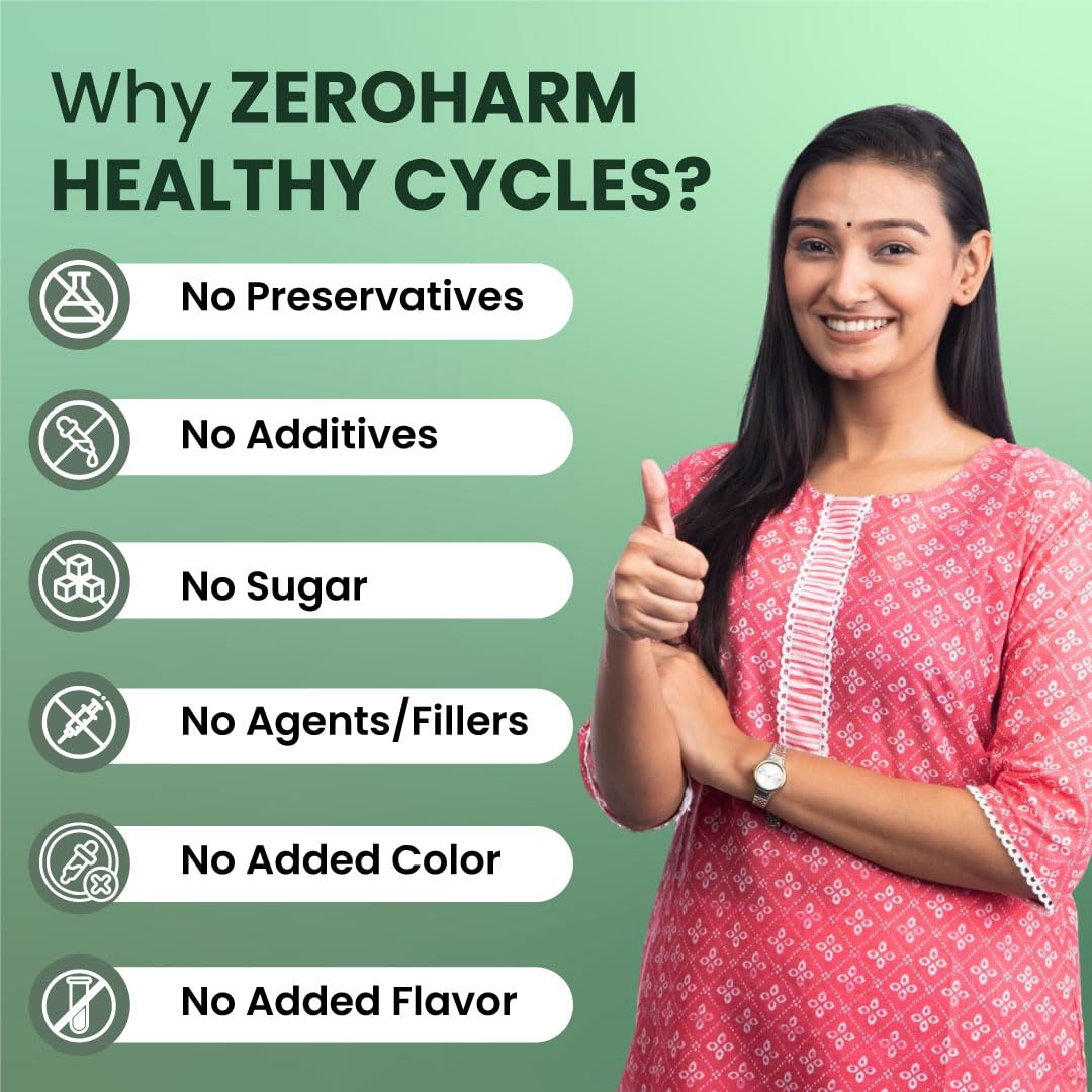 ZEROHARM Narie Healthy Cycles | Shatavari, Lodhra & Chaste Berry Extract | For Regular Cycles, Hormonal Balance, Comfort & Inner Wellness | Mood & PMS Support for Women | 60 Nano Tablets