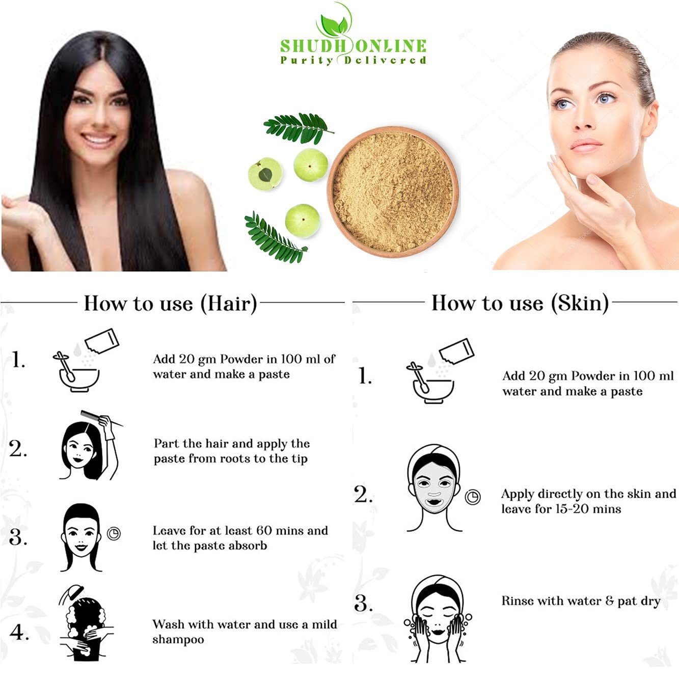 Shudh Online Dry Amla for Eating, Dried Amla Candy without Sugar for Hair (200 grams) (Saboot, No salt) Gooseberry Fruit Pieces, Pachan Amala, Pachak Awala, Sukha Awla, Amloki