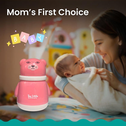 THE LITTLE LOOKERS Portable Baby Skin Care Baby Powder Puff With Box Holder Container For New Born & Kids For Baby Face & Body (Pink-White)