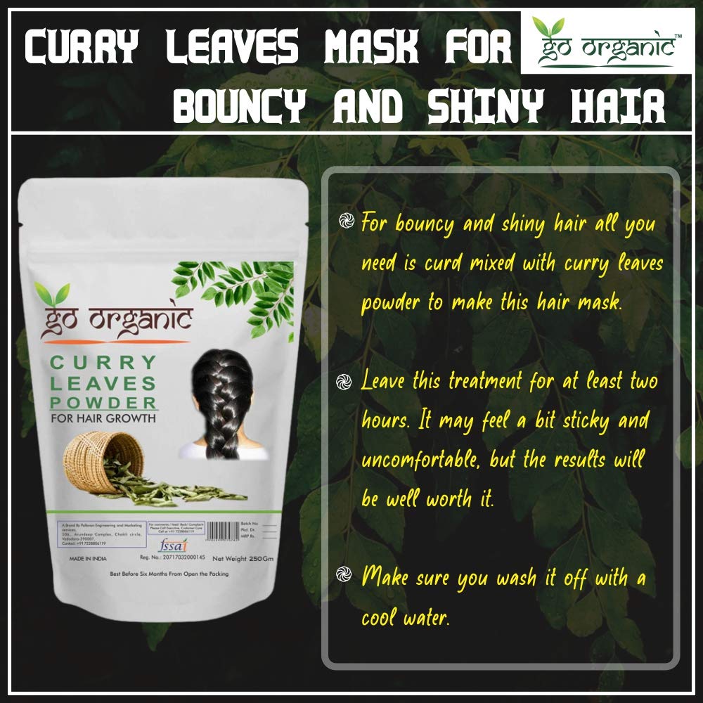 Go Organic Curry Leaves Powder Curry Leaves To Grow Long, Strong And Shiny Hair (250 Grm)
