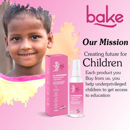 BAKE 5% Niacinamide Toner For Combination & Oily Skin | Targets Acne Marks, Oil Production & Enlarged Pores for Glowing Skin | Alcohol Free Toner for Women & Men | 100ml (Unscented)