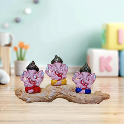 Ganesha Ganesh Ganpati Gajanan Statue Idol Murti Gift Item Decorative Showpiece Multicolor Polyresin Pack of 1 (B010)