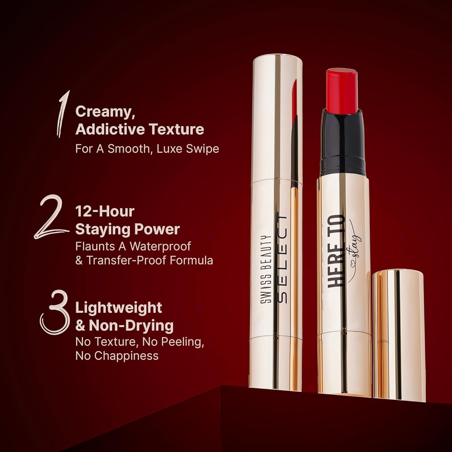 Swiss Beauty Select Here To Stay Lip Crayon | Velvety-Matte Finish | 12-Hour Stay | Enriched With Vitamin E | Retractable Packaging | Smooth Glide | 12 Gorgeous Shades | 2.5g, Shade- 5. French Toast
