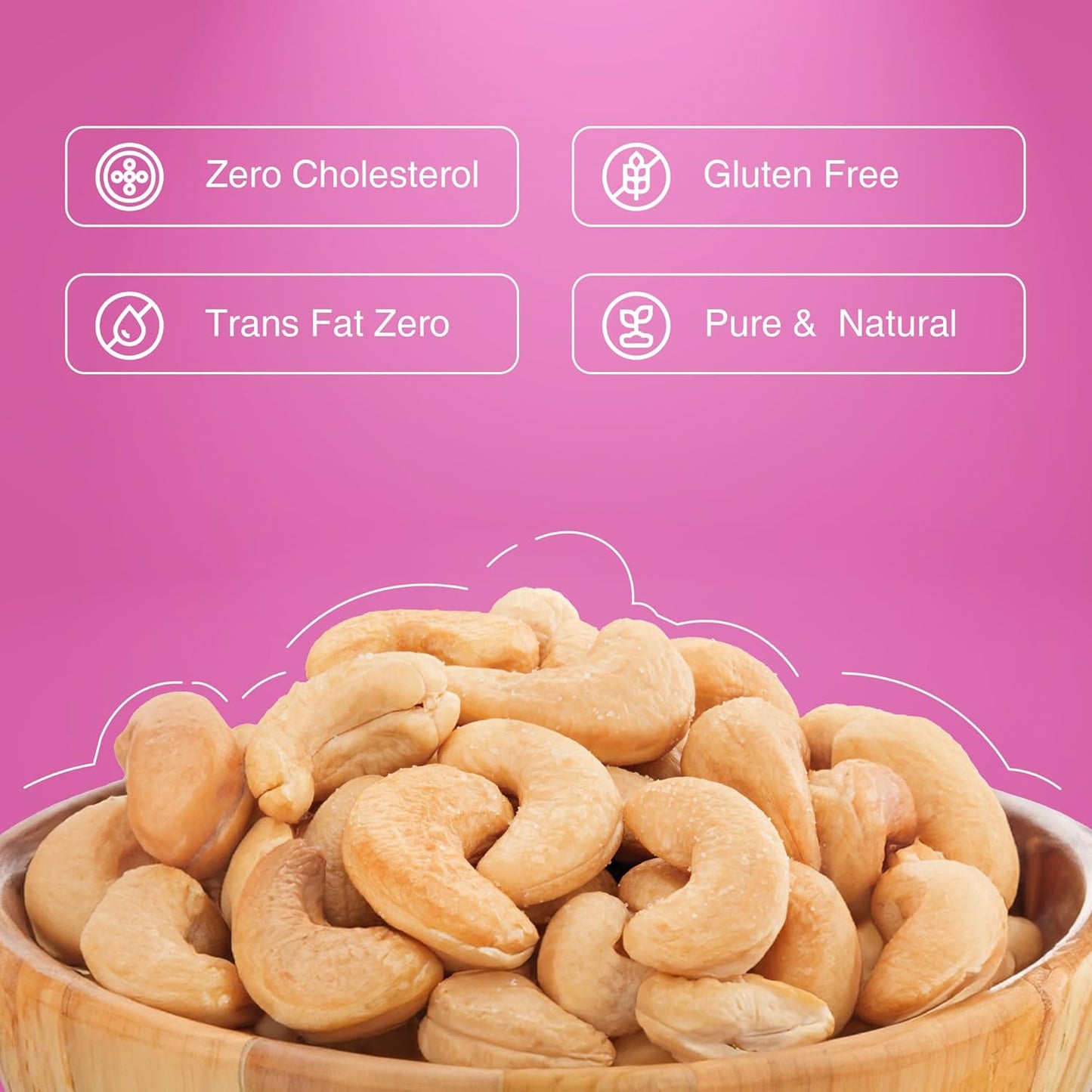 Pureheart Nutreat Roasted Salted Cashews, Flavourful & Crunchy Snack | Premium Salted Whole Cashew Nuts/Kaju Dry Fruit | Rich in Protein & Fiber | No Artificial Colors, Flavors, Preservatives