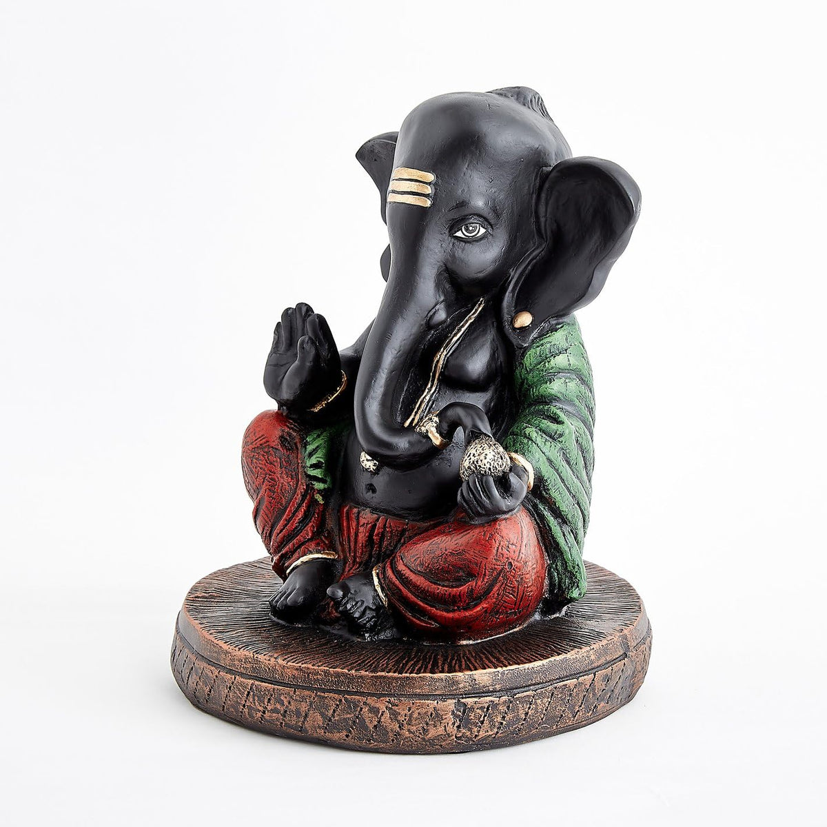 Black Ganesha Idol, Lord Ganesh Statue & Ganpati Murti for Home Decor, Pooja Room, Home Temple, Living Room, Office Desk, Spiritual Showpiece & Festive Decoration