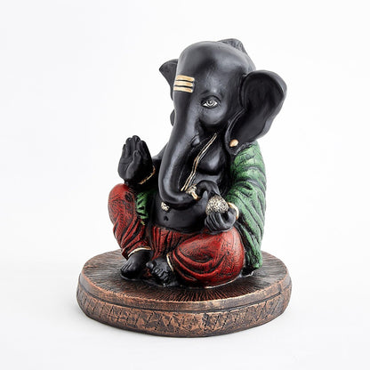 Black Ganesha Idol, Lord Ganesh Statue & Ganpati Murti for Home Decor, Pooja Room, Home Temple, Living Room, Office Desk, Spiritual Showpiece & Festive Decoration