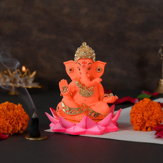 Lord Ganpati/Ganesha Idol for Car Dashboard, Desk, Office Table | Beautiful Ganesh Car Dashboard Idol Figurine Showpiece Sculpture (Ganesha Design 10)