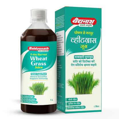 Baidyanath Wheatgrass Juice - 1L | Natural Liver detox & Gut cleanser Juice | Superfood for Weight & Cholesterol management