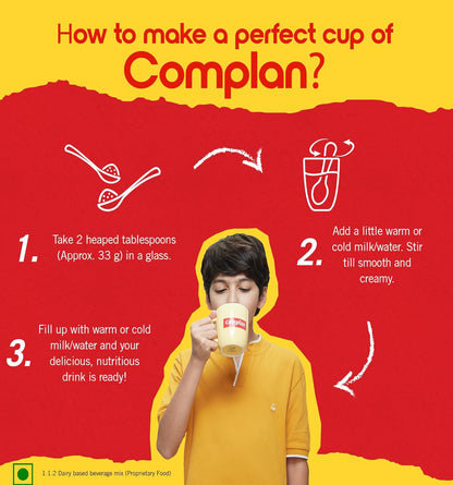 Complan Nutrition Drink Powder for Children, Kesar Badam Flavour, 500 g Carton | Nutrition drink for kids with protein & 34 vital nutrients with free Shaker