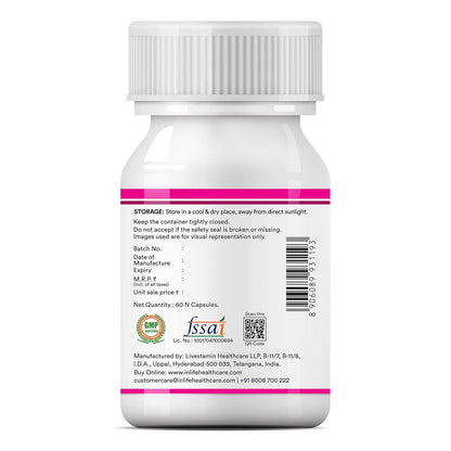 INLIFE Advanced Hair Skin & Nails Supplement with Biotin, Multivitamin Minerals, Amino Acids for Hair Care - 60 Vegetarian Capsules