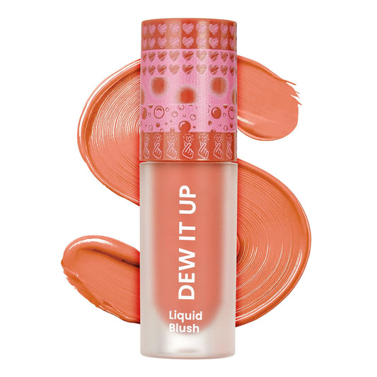 Swiss Beauty Dew It Up Liquid Blush | Dewy Finish| High Colour Payoff | Hydrating | With Vitamin E & C | Shade- 1. Peach Fuzz, 4ml