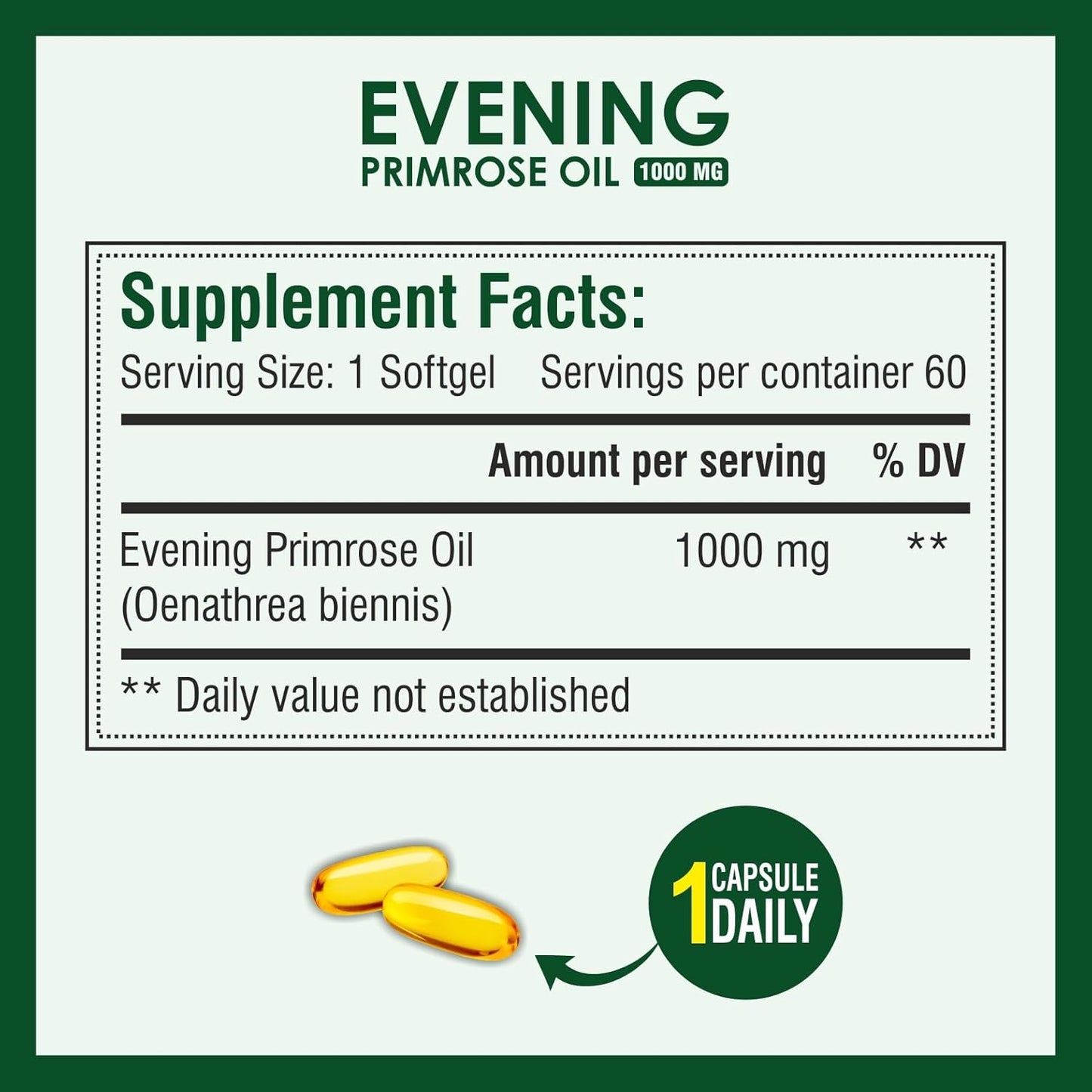 Biotrex Nutraceuticals Evening Primrose Oil 1000mg | Contains High GLA (10%) With Omega 6 & 9 | Supports Skin Health & Hormonal Balance | Women's Health | PMS & Menopause Comfort | Gluten Free & High Potency | 60 Softgels