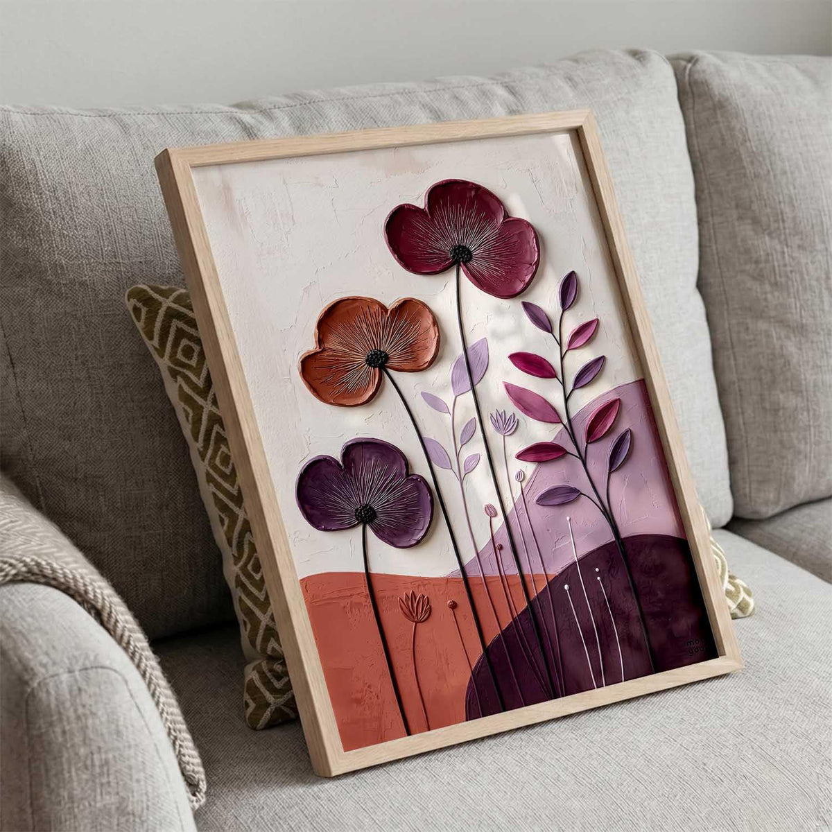 Aesthetic flower Art Home Decoration Painting | Floral Paintings With Frame For Living Room Bed Room Hotel Wall Decor Digital Reprint (13x17 inch)